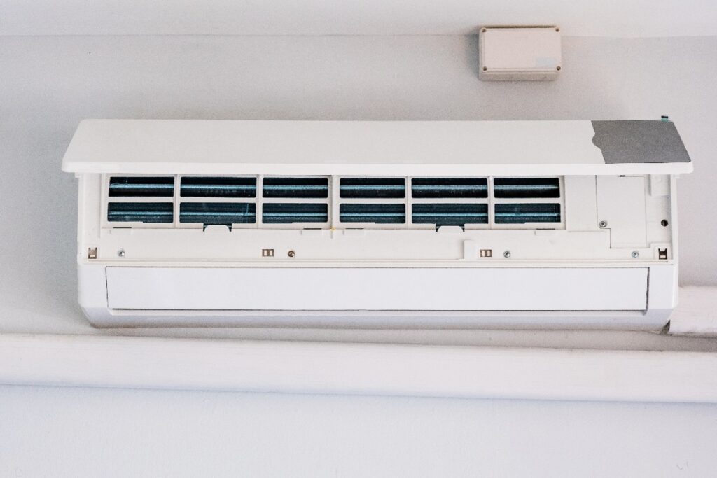 Air conditioner during Maintenance indoor. Cleaning, Washing and