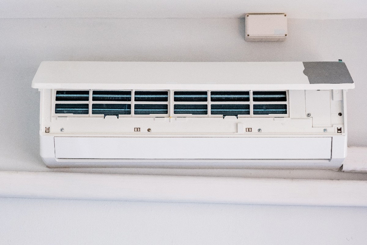 Air conditioner during Maintenance indoor. Cleaning, Washing and